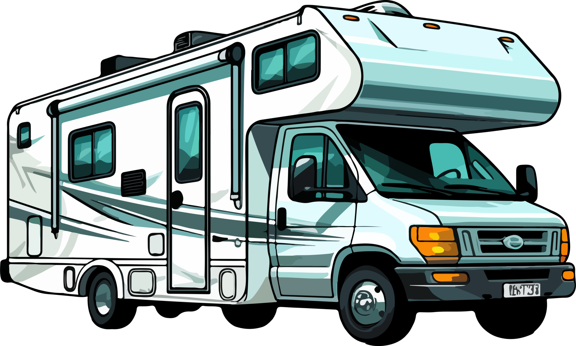 AI generated Cute recreational vehicle in cartoon style 37220643 PNG