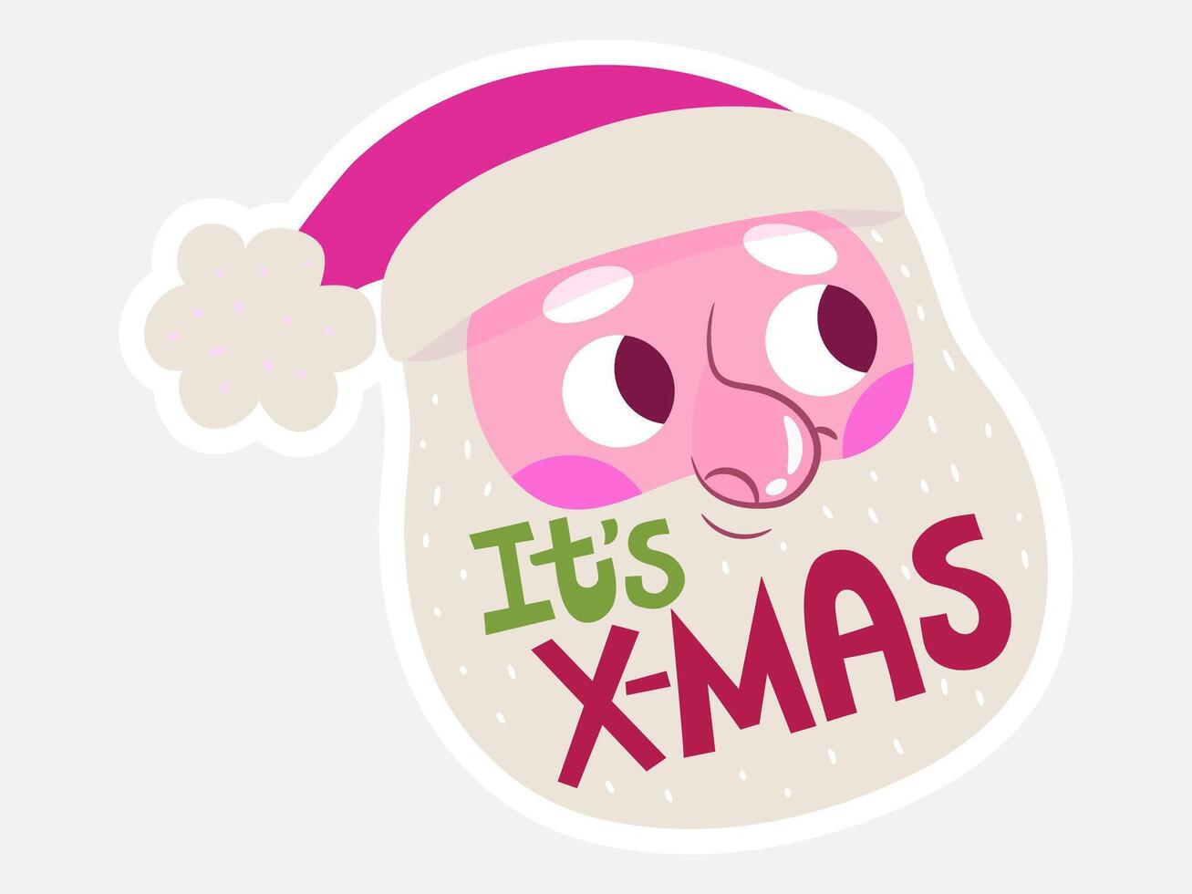 christmas illustration sticker present for gift and winter collection vector