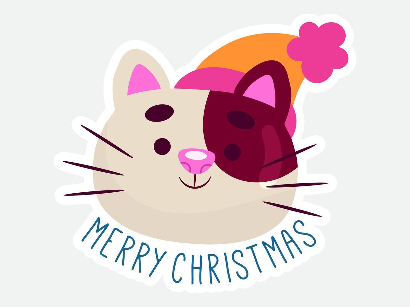 christmas illustration sticker present for gift and winter collection vector