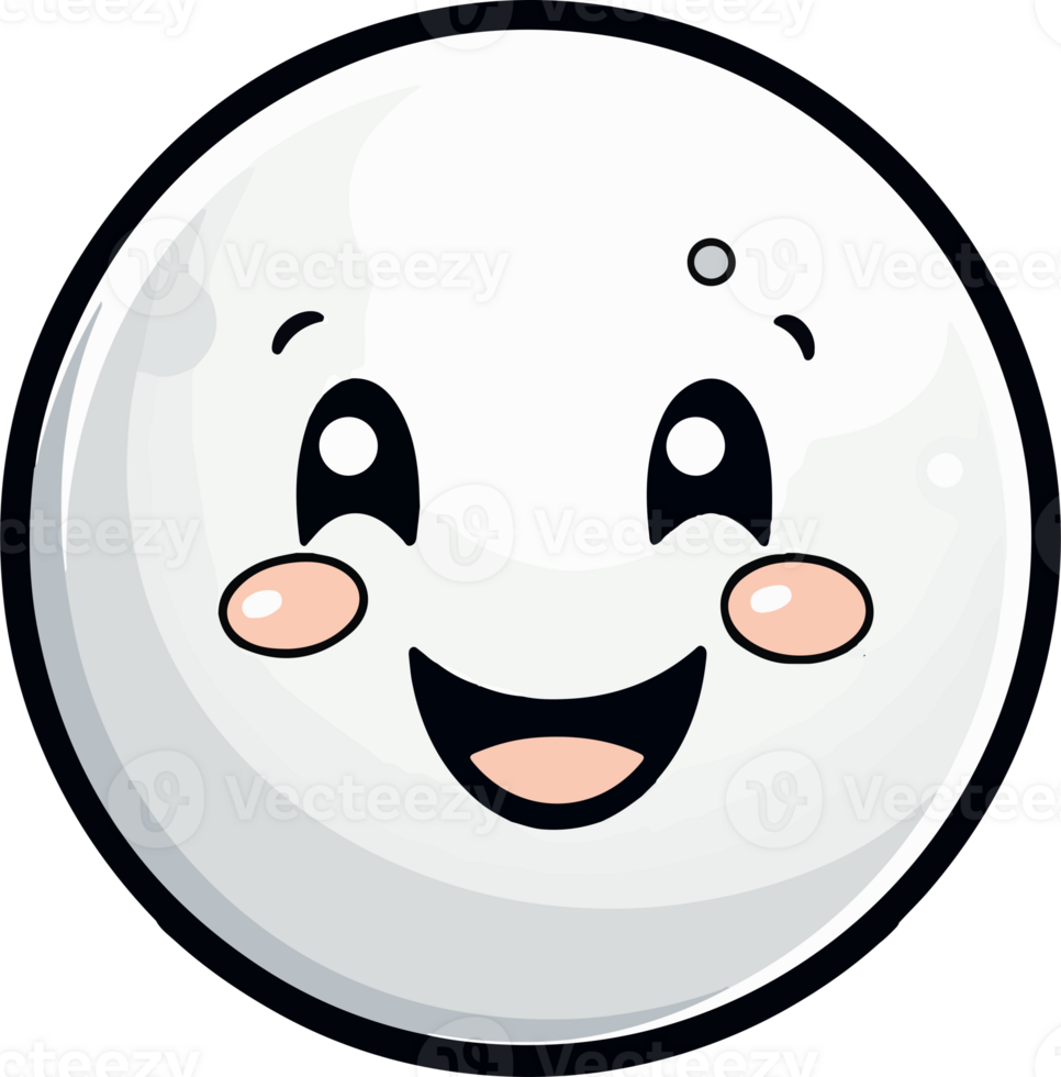 AI generated Cute moon in cartoon style png