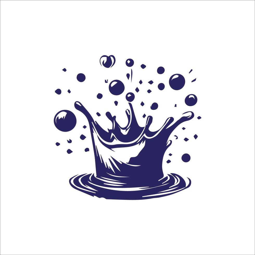 Water splash icon. Vector illustration. Isolated on white background.