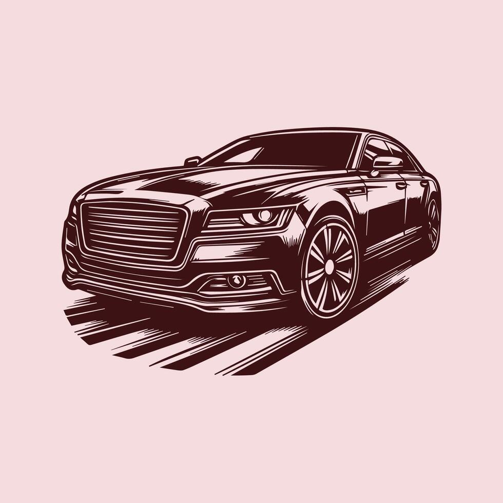 car vector sketch icon on white background. hand drawn car car. car sketch