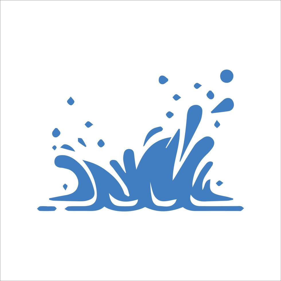 Water splash simple flat icon on background. Blue water splash vector illustration