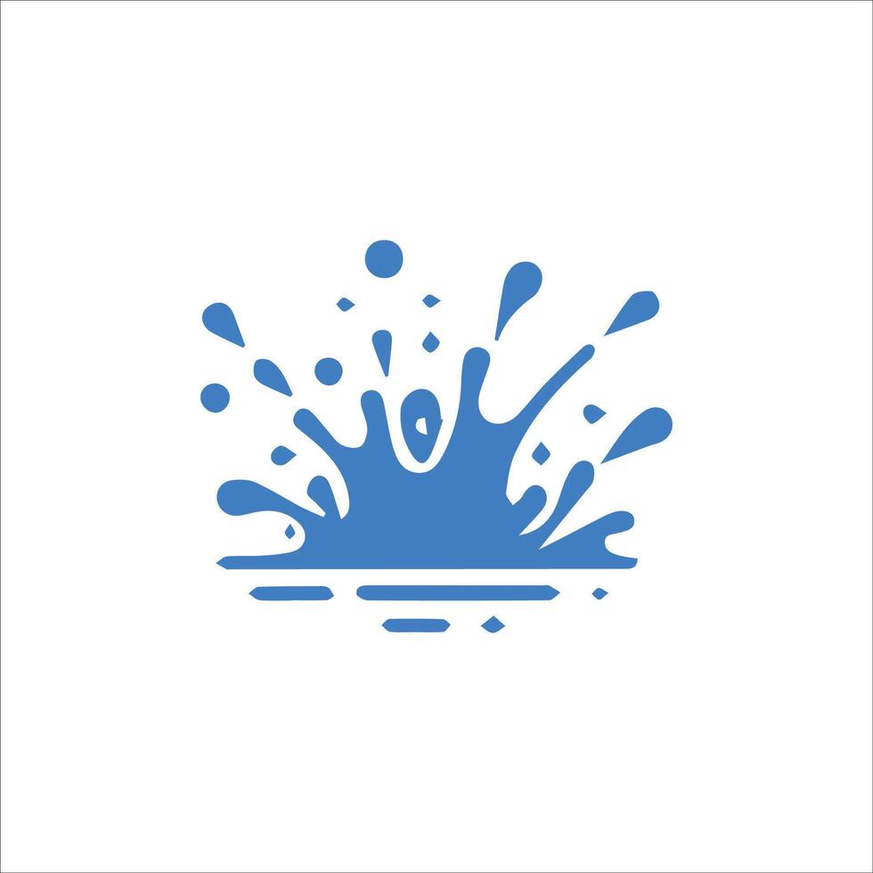 Water splash symbol simple flat vector icon on white background with shadow.
