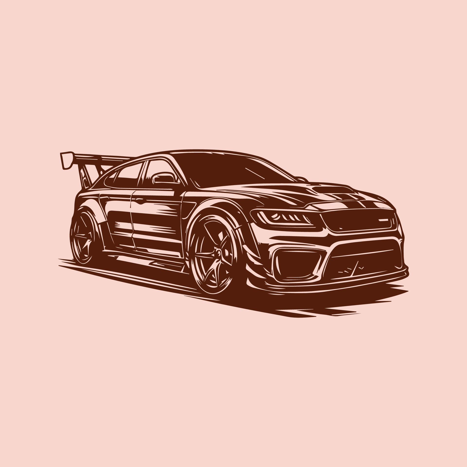 vector illustration. vintage sport car. car sketch illustration