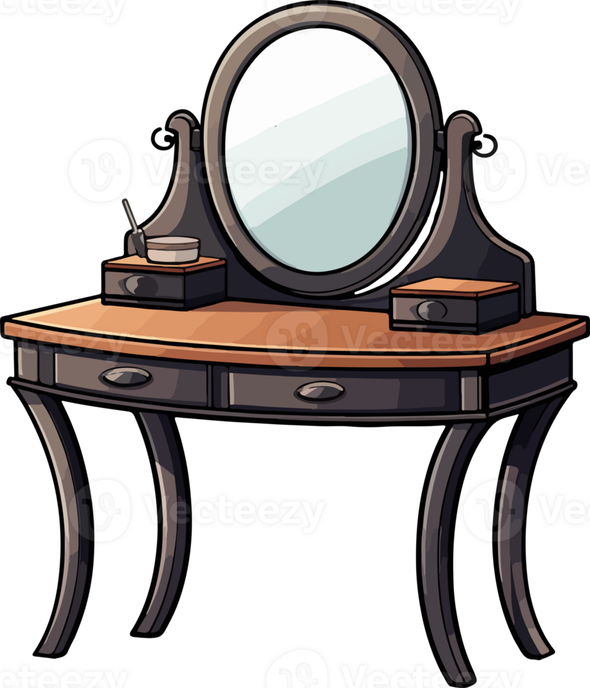 AI generated Cute dressing table in cartoon style png