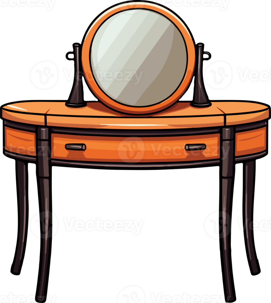 AI generated Cute dressing table in cartoon style png