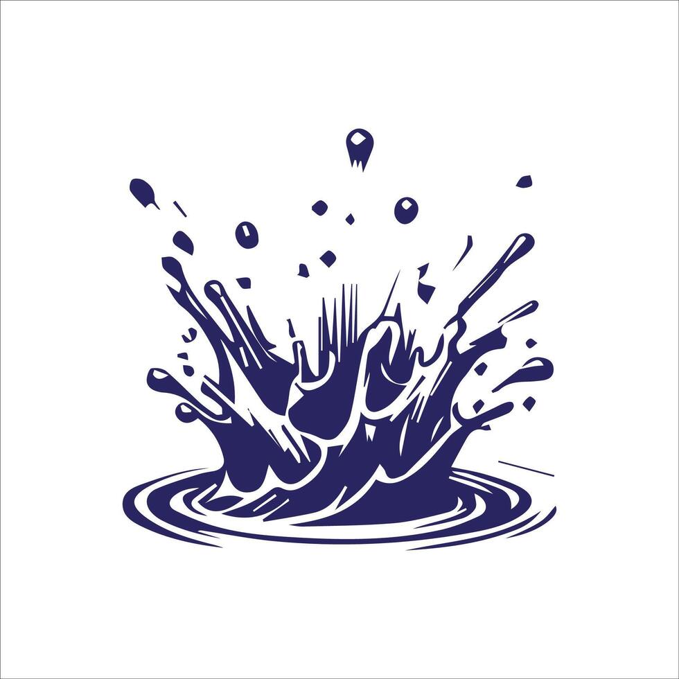 Water splash vector icon isolated on white background. Splash of water. Vector illustration.