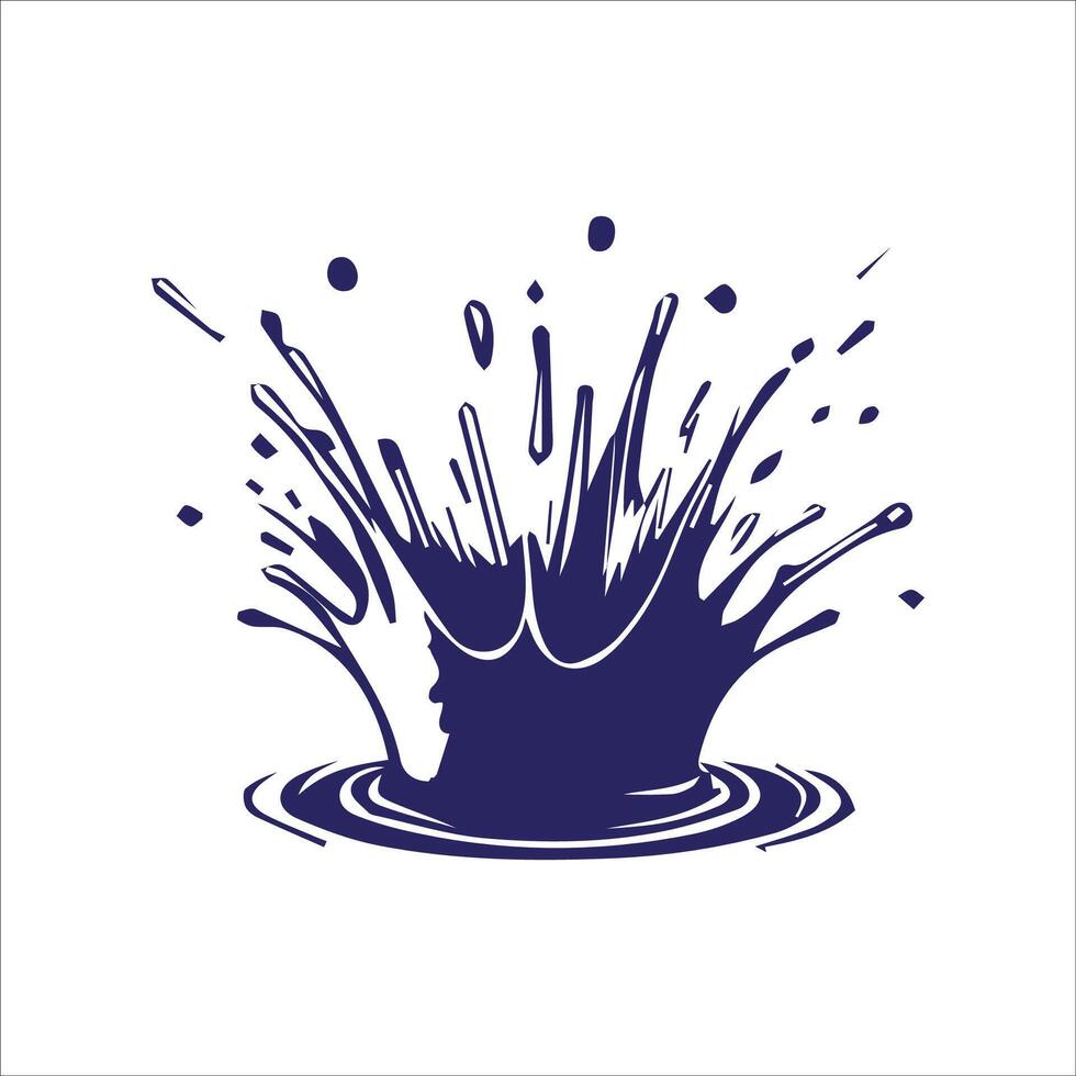 Splash of water in the form of a crown. Vector illustration