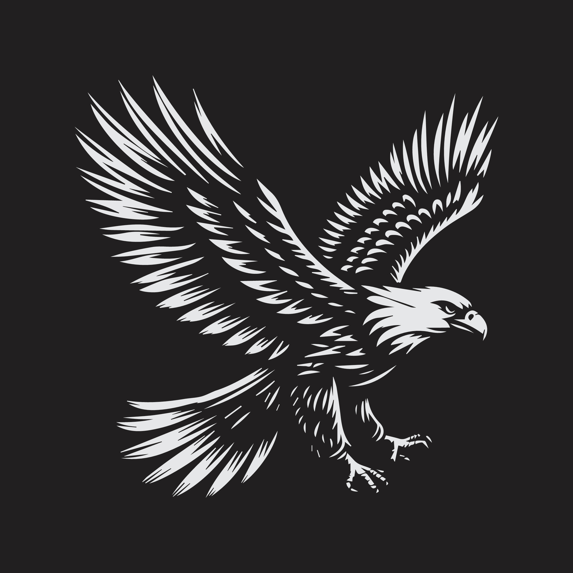 vector black white eagle with white wings. 37222302 Vector Art at Vecteezy