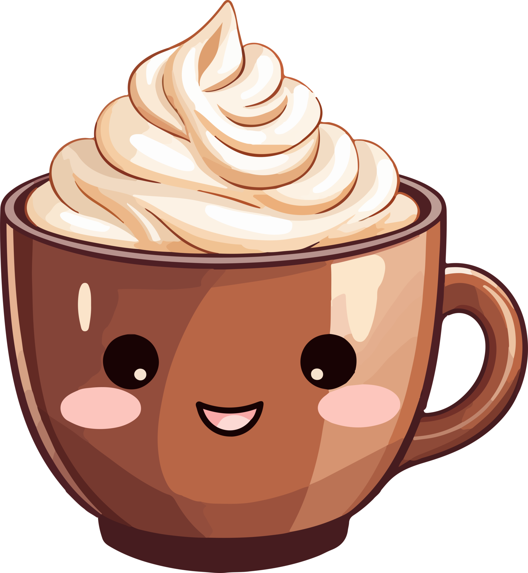 AI generated Cute hot chocolate in cartoon style 37223481 PNG