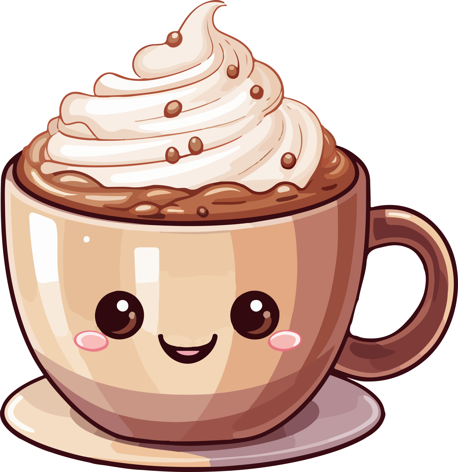 AI generated Cute hot chocolate in cartoon style 37223486 PNG