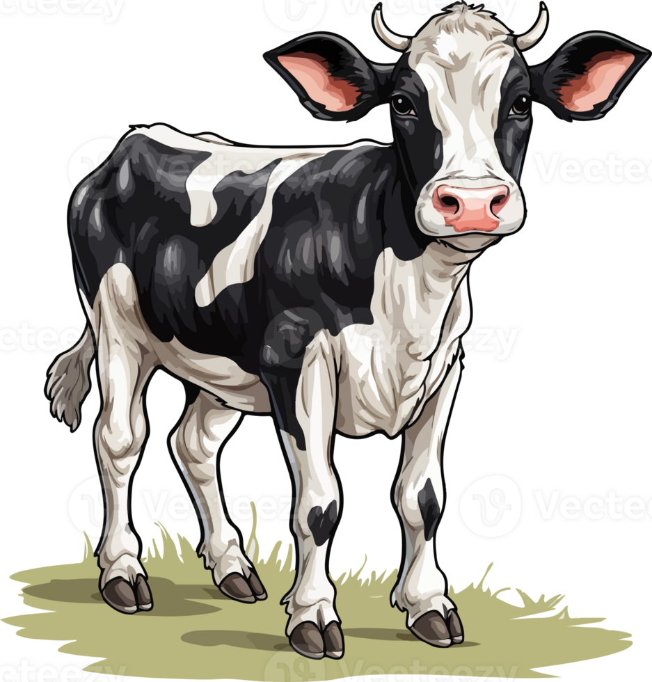 AI generated Cute cow in cartoon style png