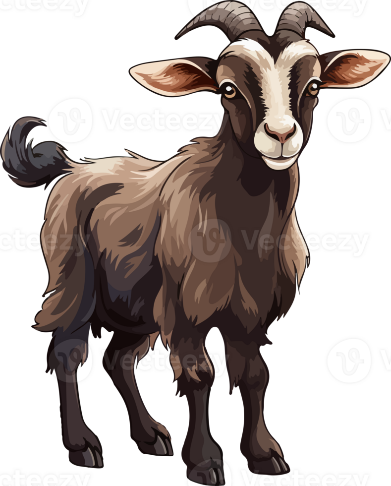 AI generated Cute goat in cartoon style png