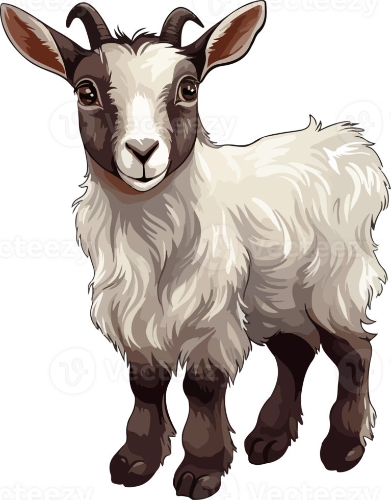 AI generated Cute goat in cartoon style png