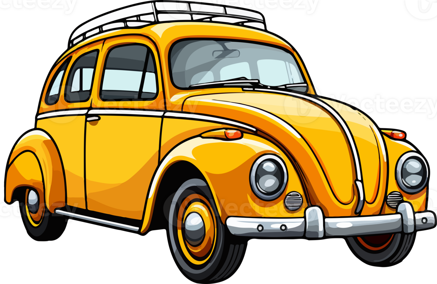AI generated Cute taxi in cartoon style png