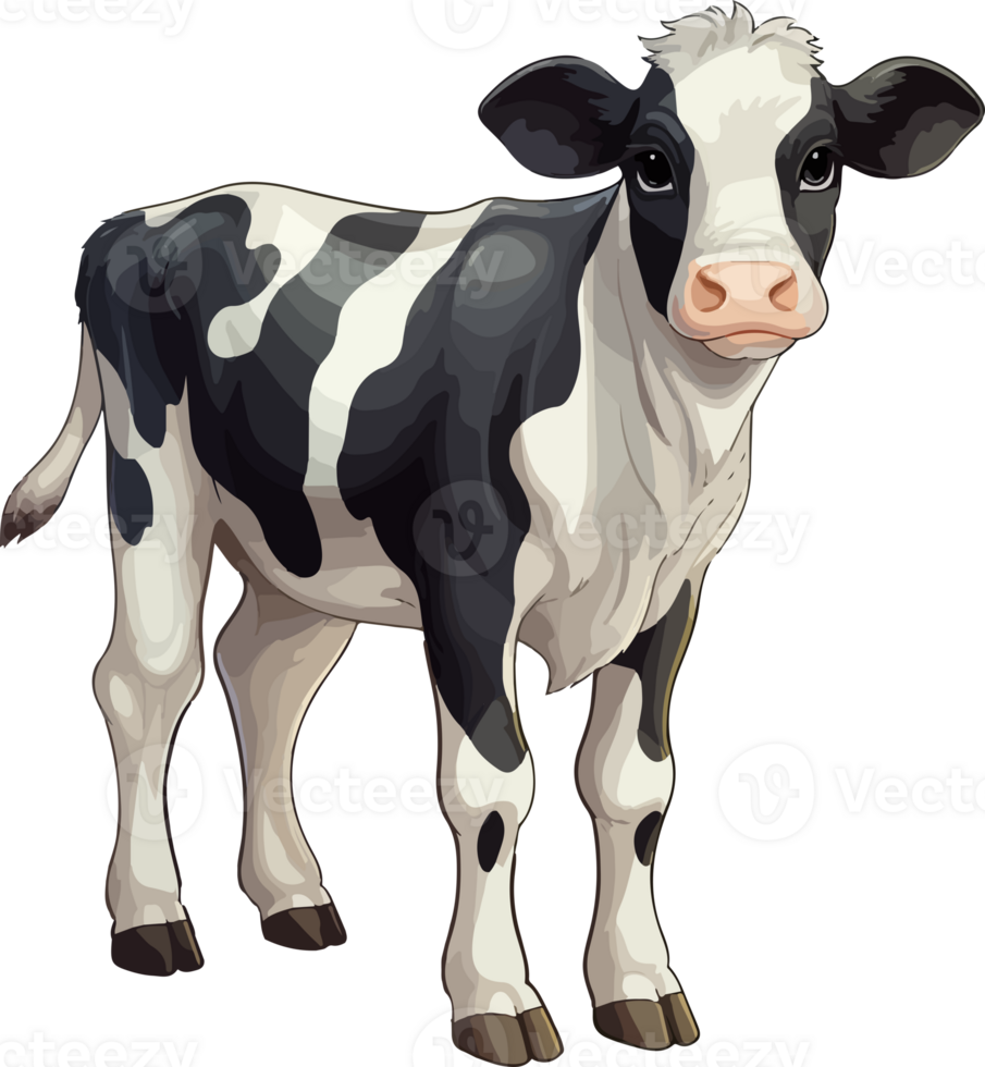AI generated Cute cow in cartoon style png