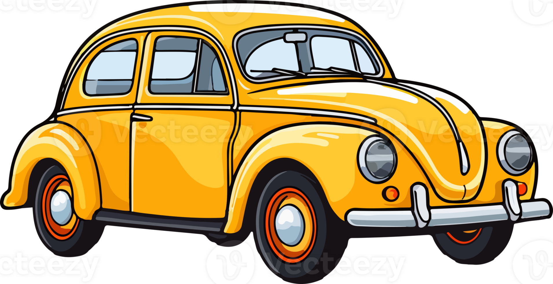 AI generated Cute taxi in cartoon style png