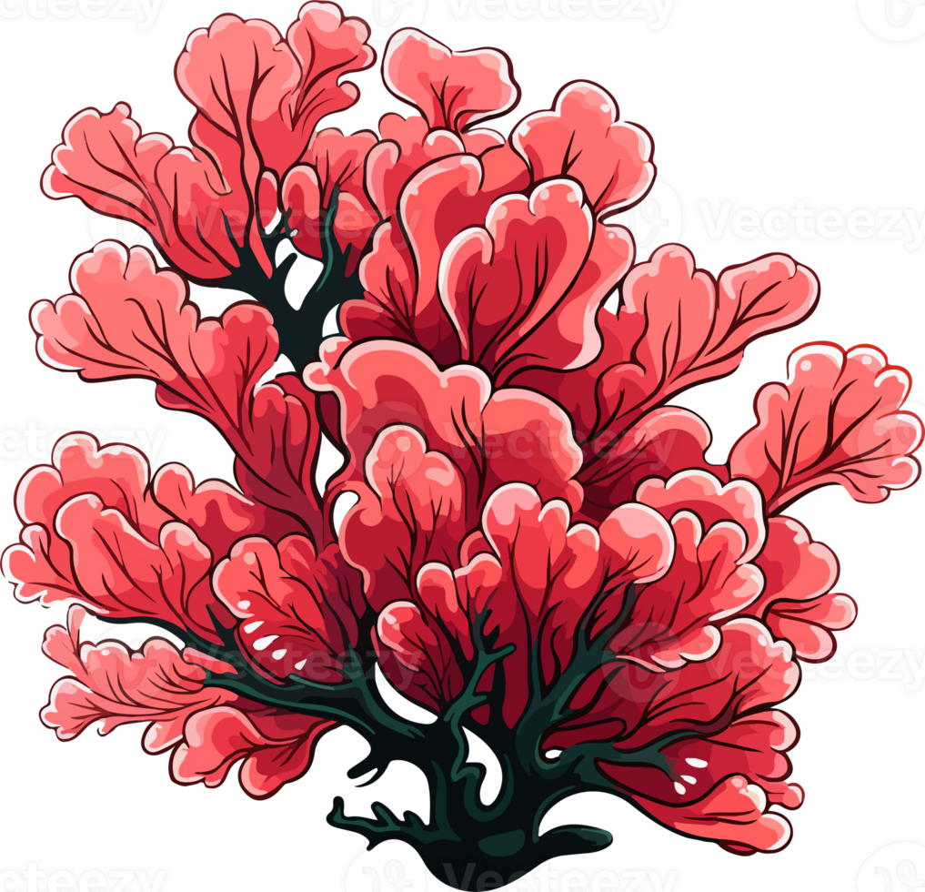 AI generated Cute Coral in cartoon style png