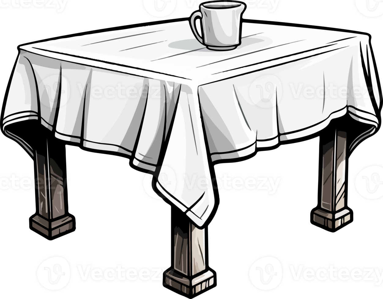 AI generated Cute Tablecloth in cartoon style png