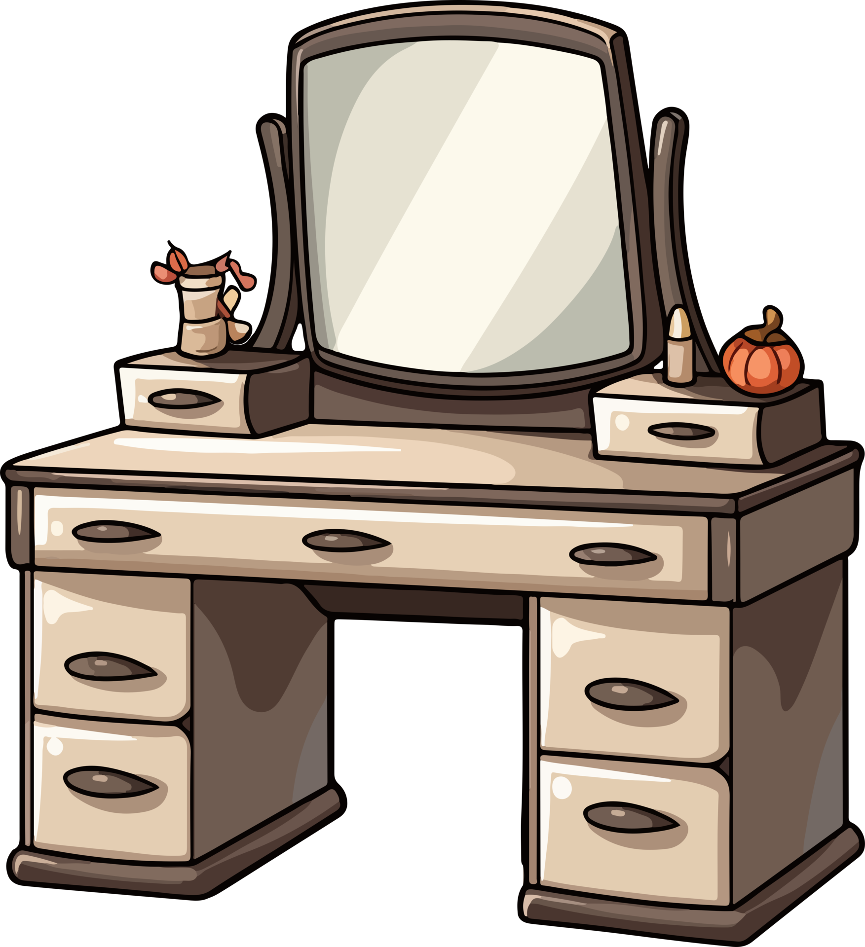 AI generated Cute dressing table in cartoon style 37224588 PNG
