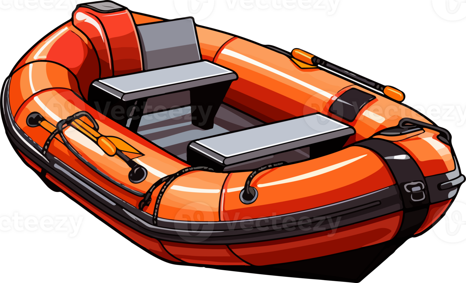 AI generated Cute dinghy in cartoon style png