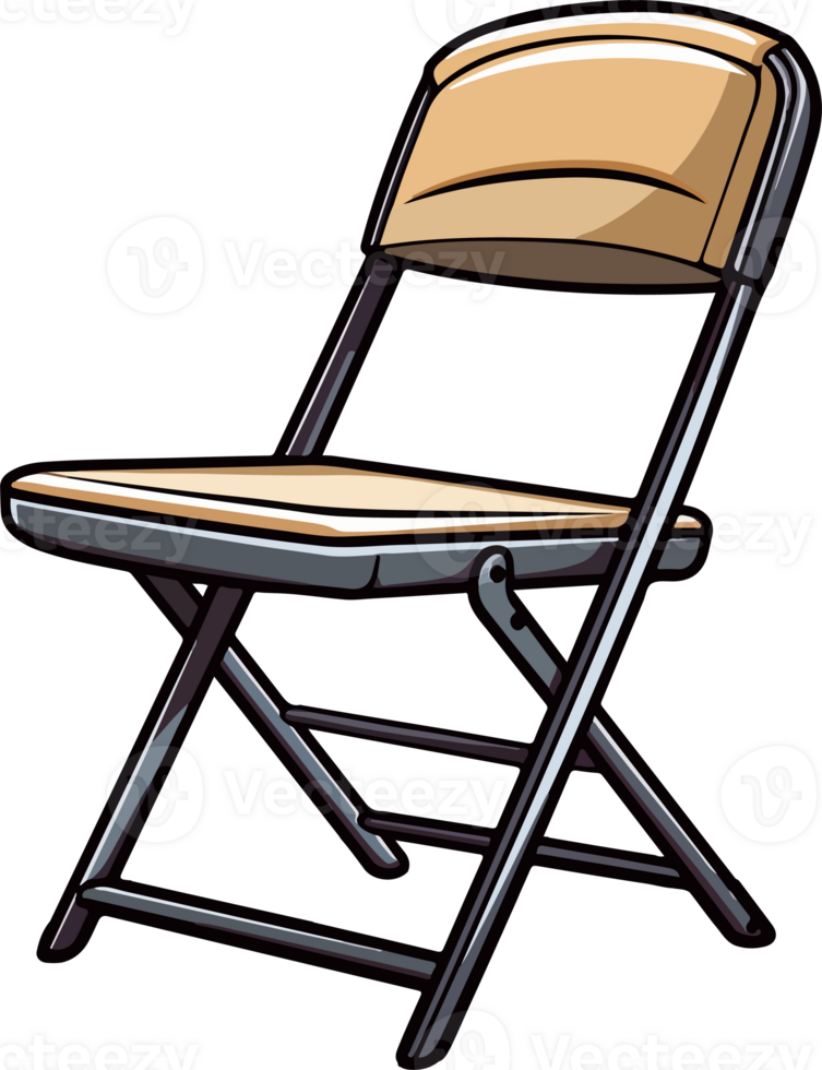 AI generated Cute folding chair in cartoon style png