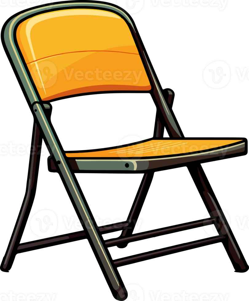 AI generated Cute folding chair in cartoon style png