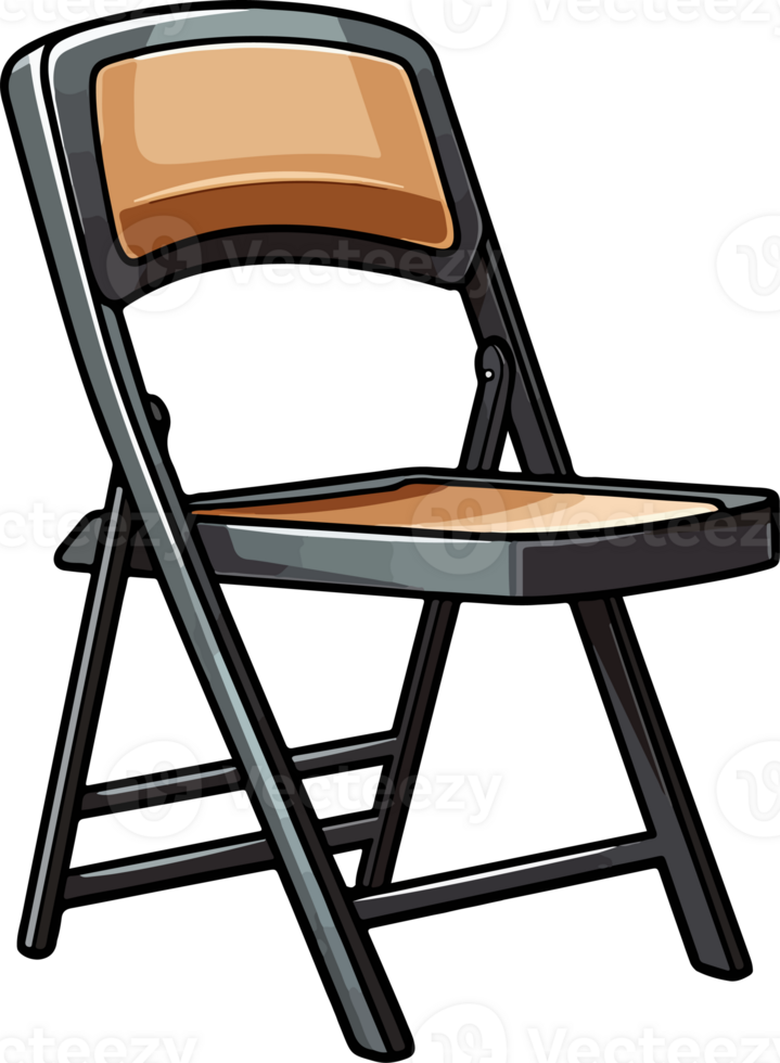 AI generated Cute folding chair in cartoon style png