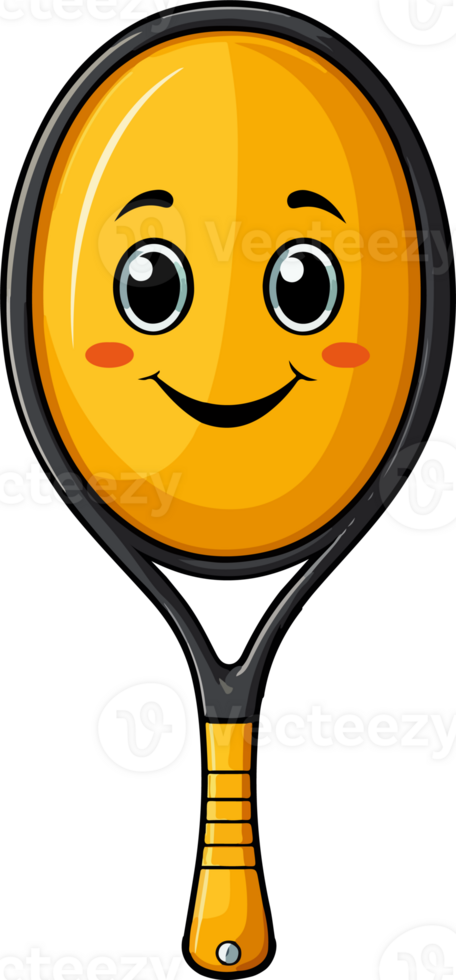 AI generated Cute Squash racquet in cartoon style png