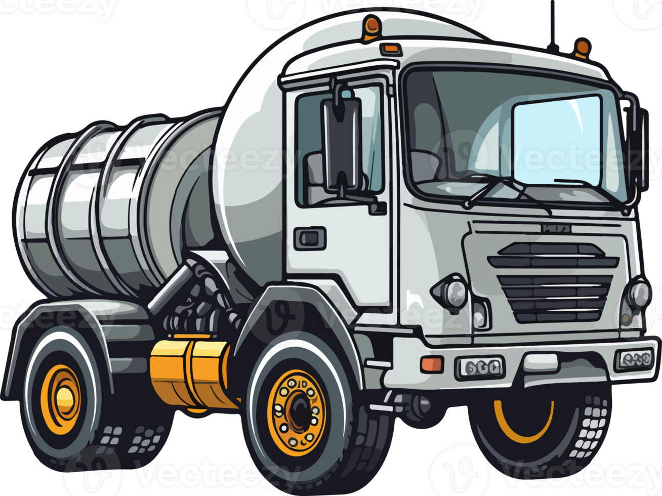 AI generated Cute concrete mixer in cartoon style png