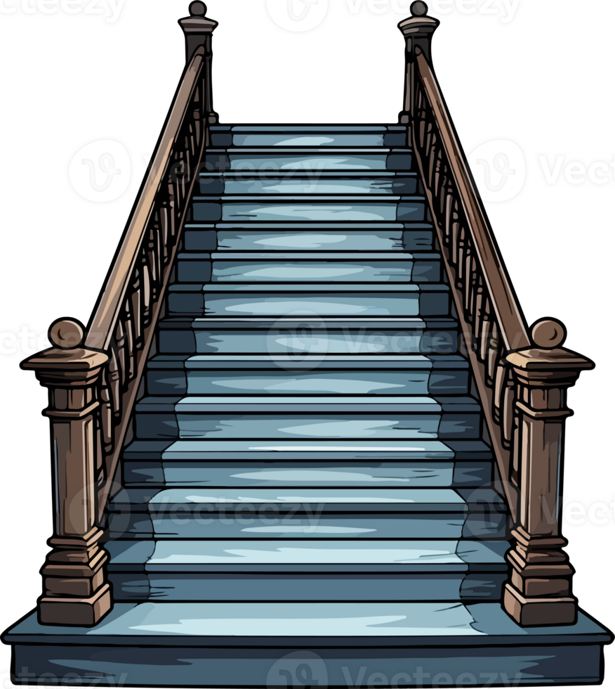 AI generated Cute stair in cartoon style png