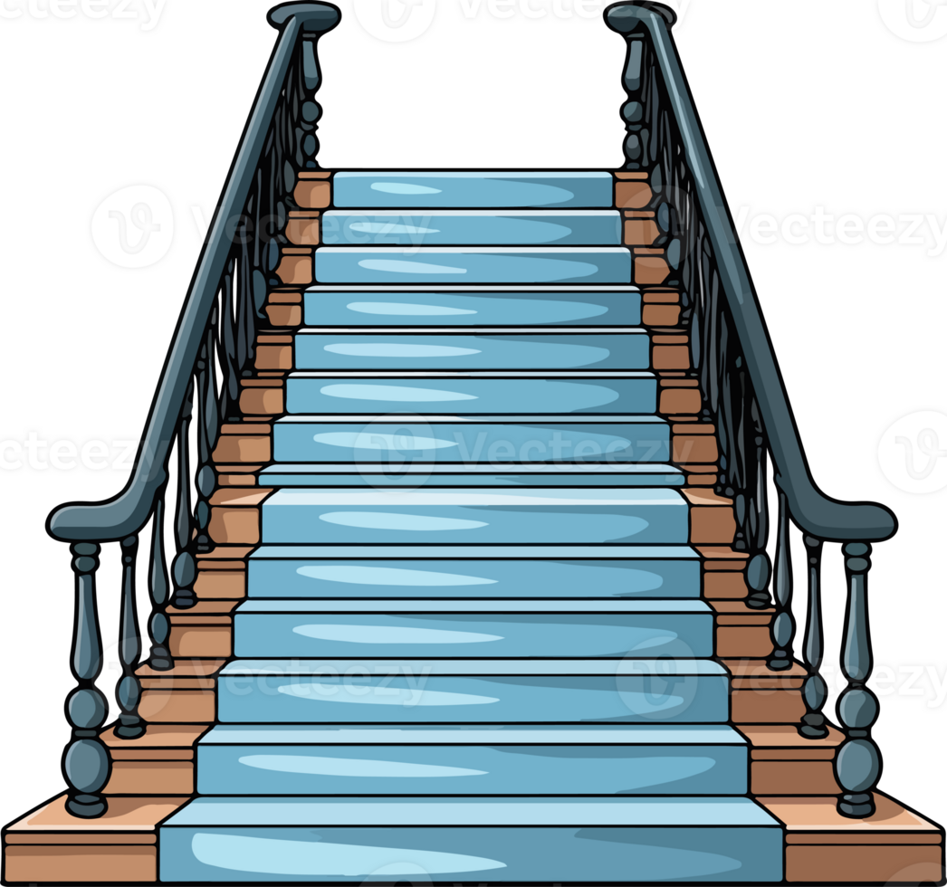 AI generated Cute stair in cartoon style png