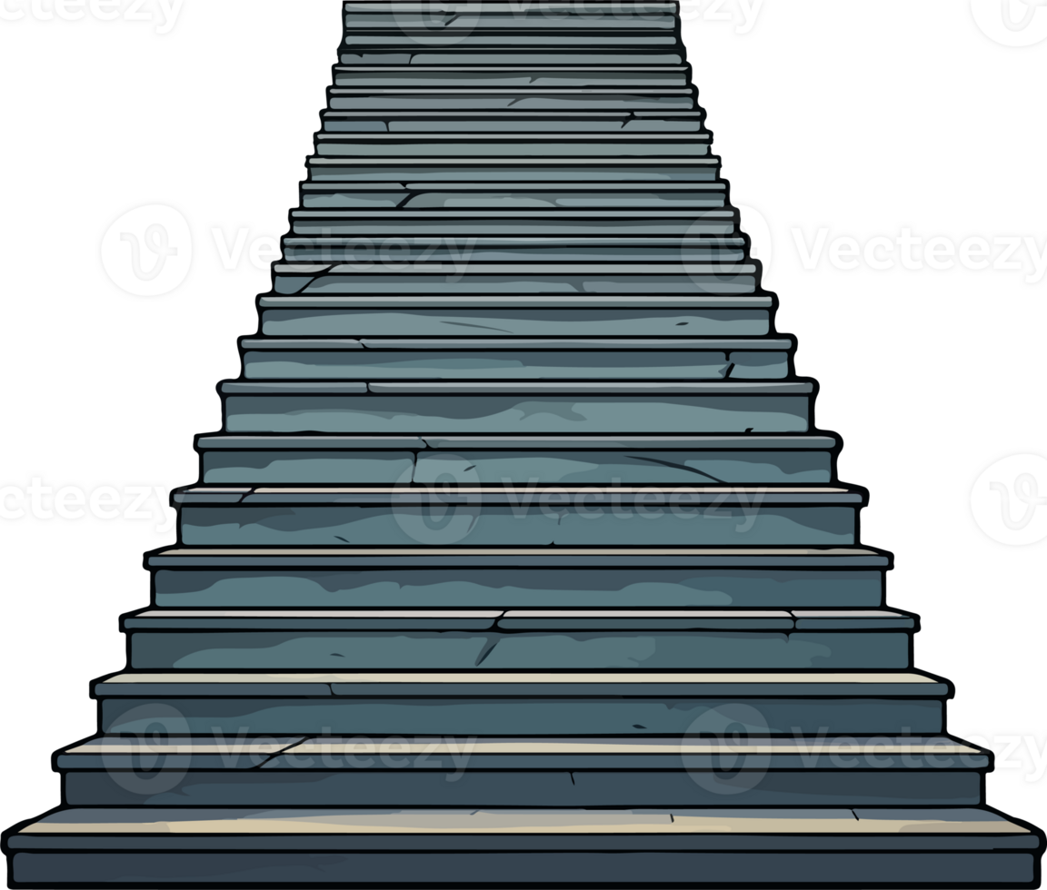 AI generated Cute stair in cartoon style png