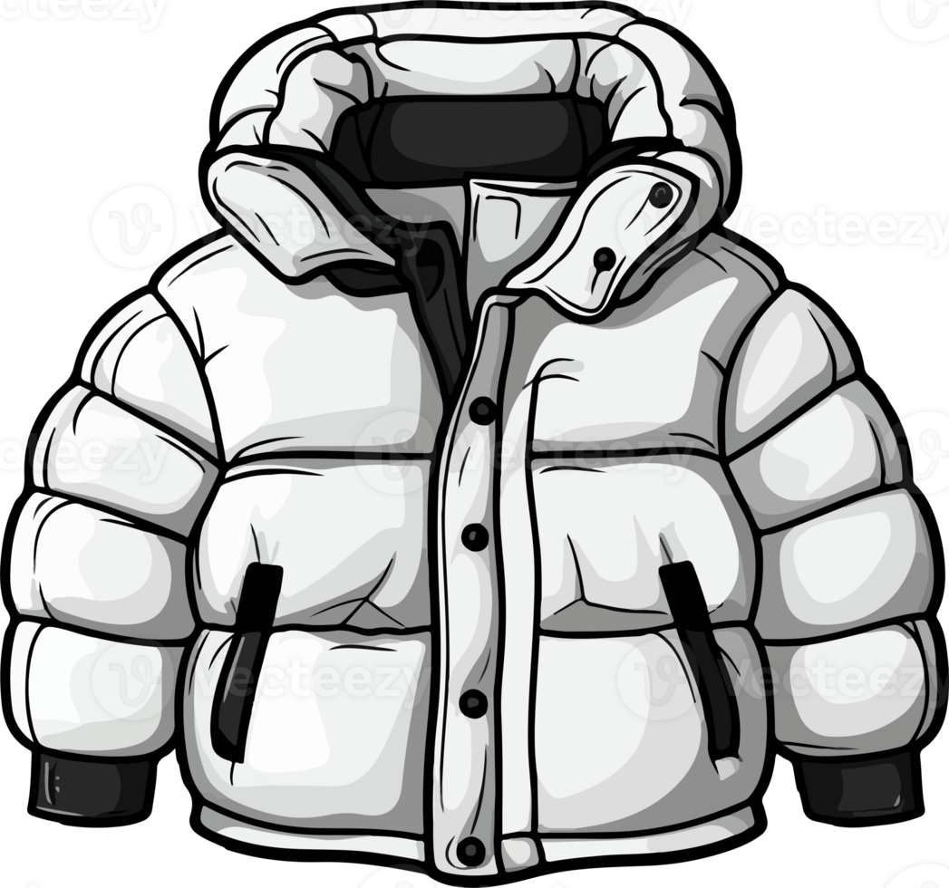 AI generated Cute down jacket in cartoon style png