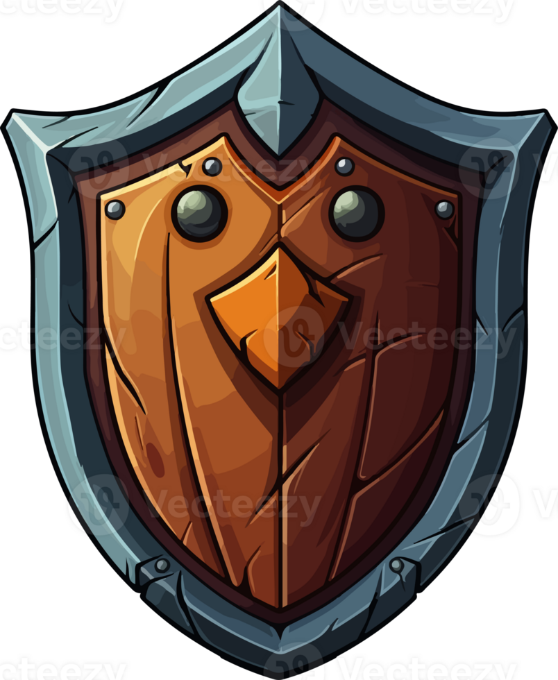 AI generated Cute shield in cartoon style png