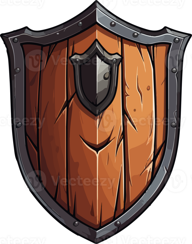 AI generated Cute shield in cartoon style png