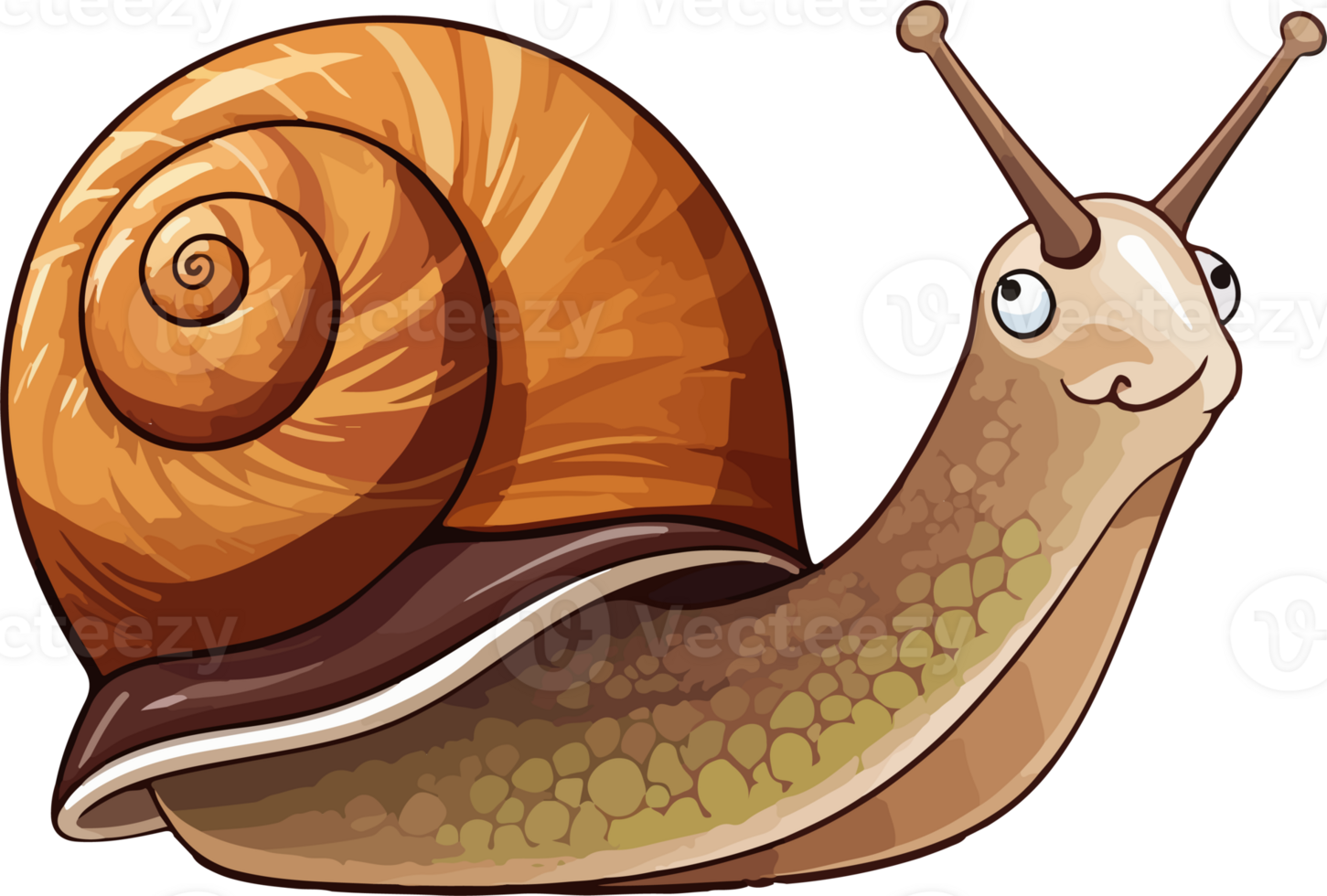 AI generated Cute Snail in cartoon style png