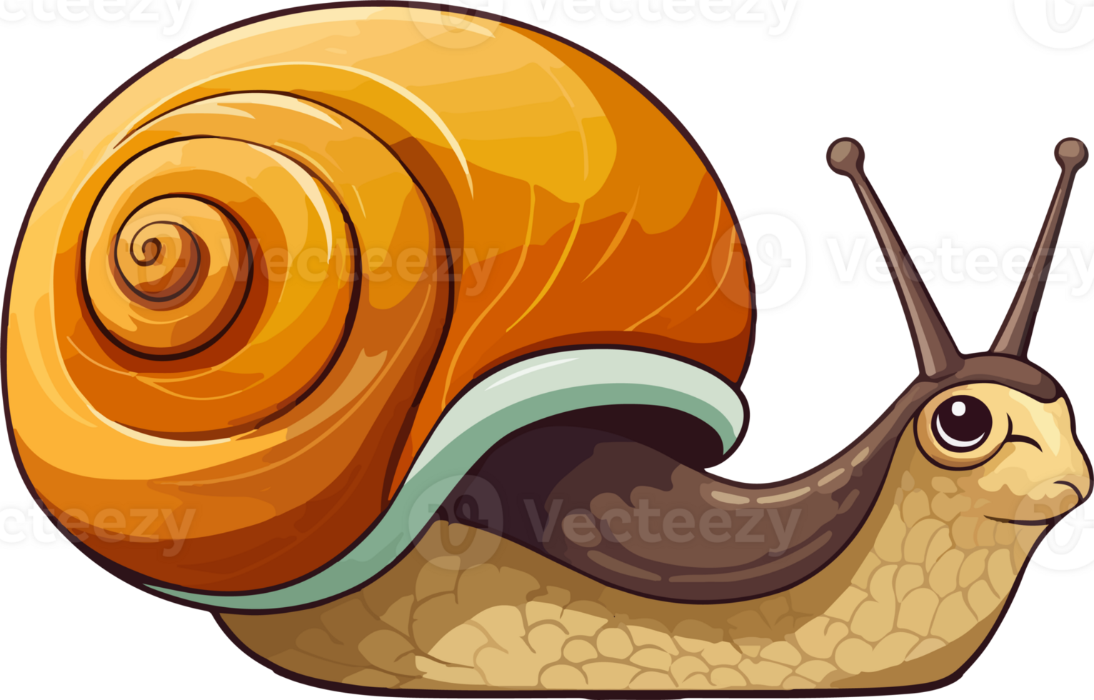 AI generated Cute Snail in cartoon style png