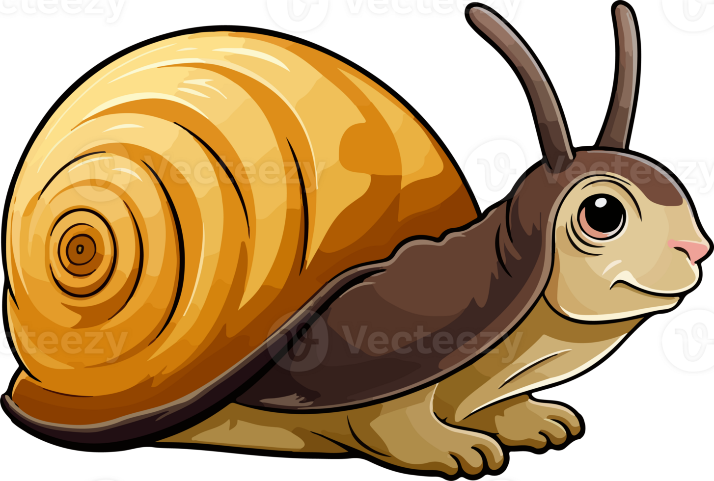 AI generated Cute Snail in cartoon style png
