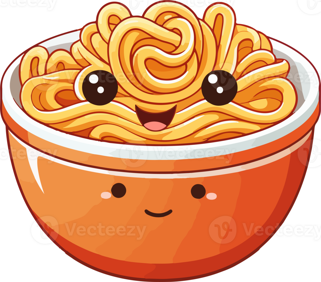 AI generated Cute noodle in cartoon style png