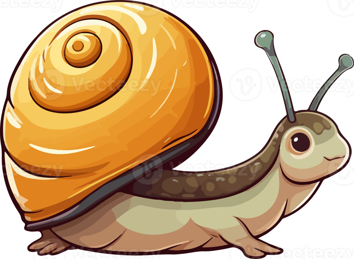AI generated Cute Snail in cartoon style png