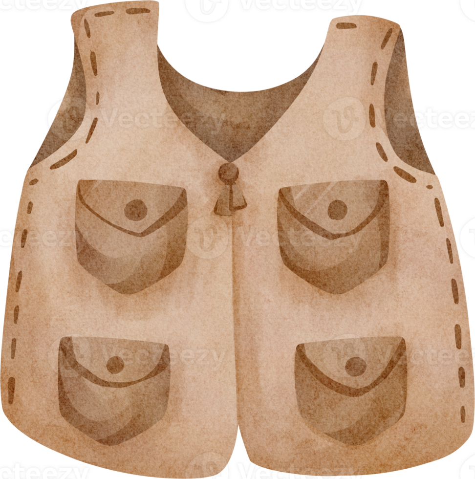 watercolor fishing vest png