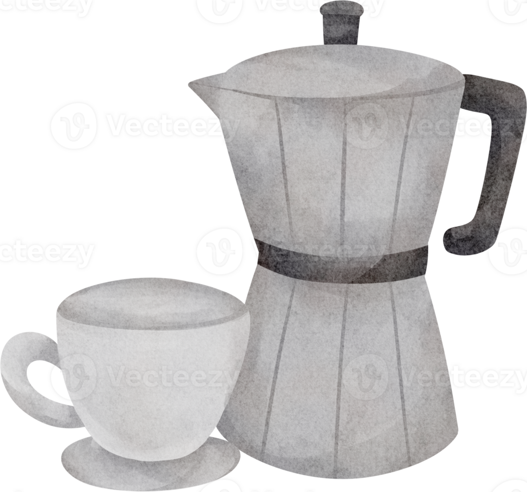 watercolor moka pot png