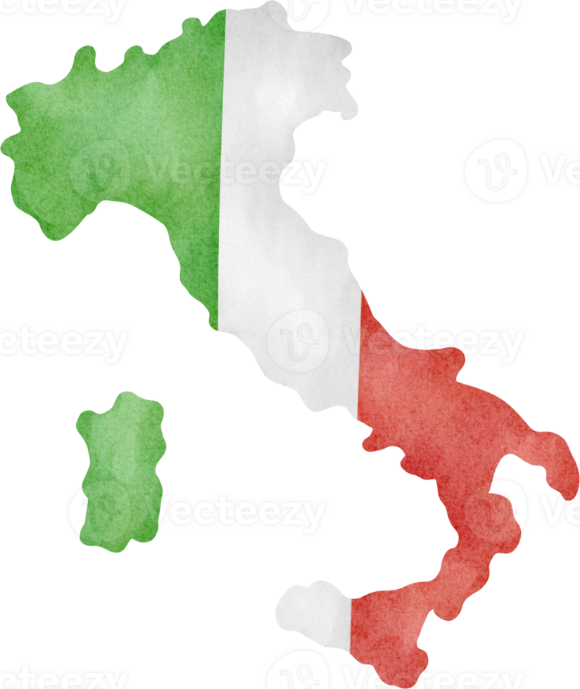 aquarelle Italie carte png