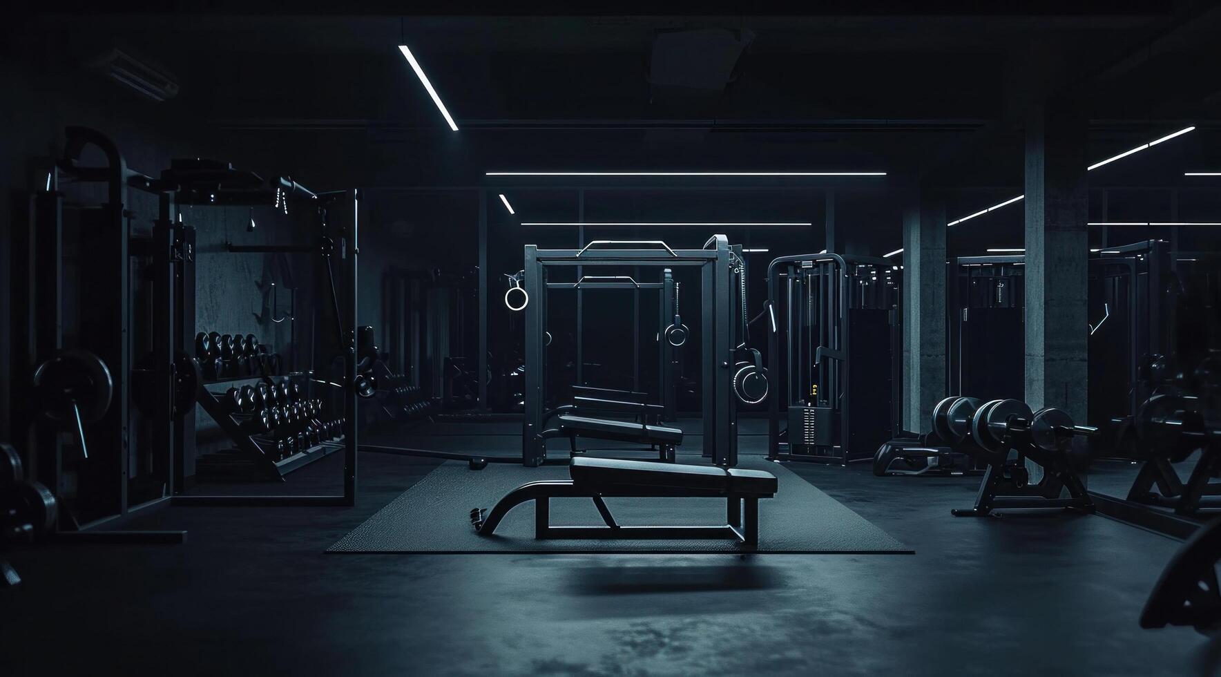 AI generated exercise machines in a gym photo