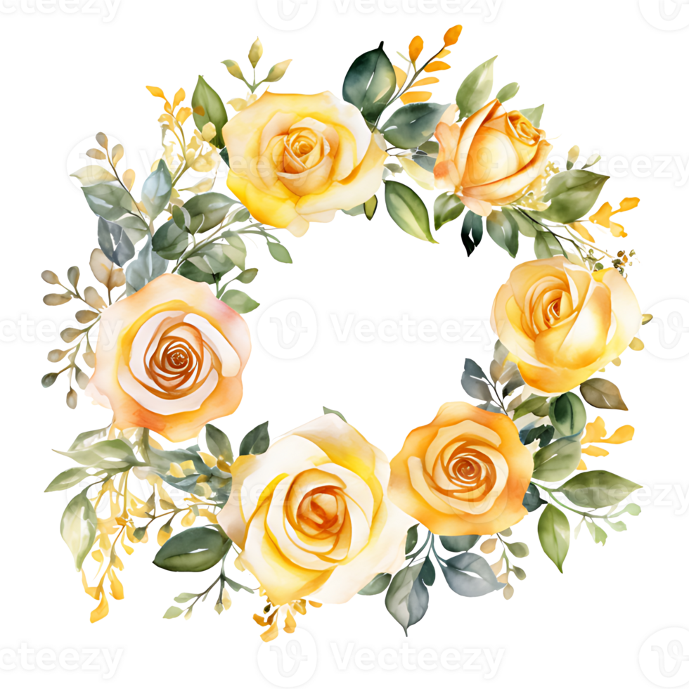 AI generated watercolor hand painting style a bunch of rose flowers isolated. Clipping path included. png