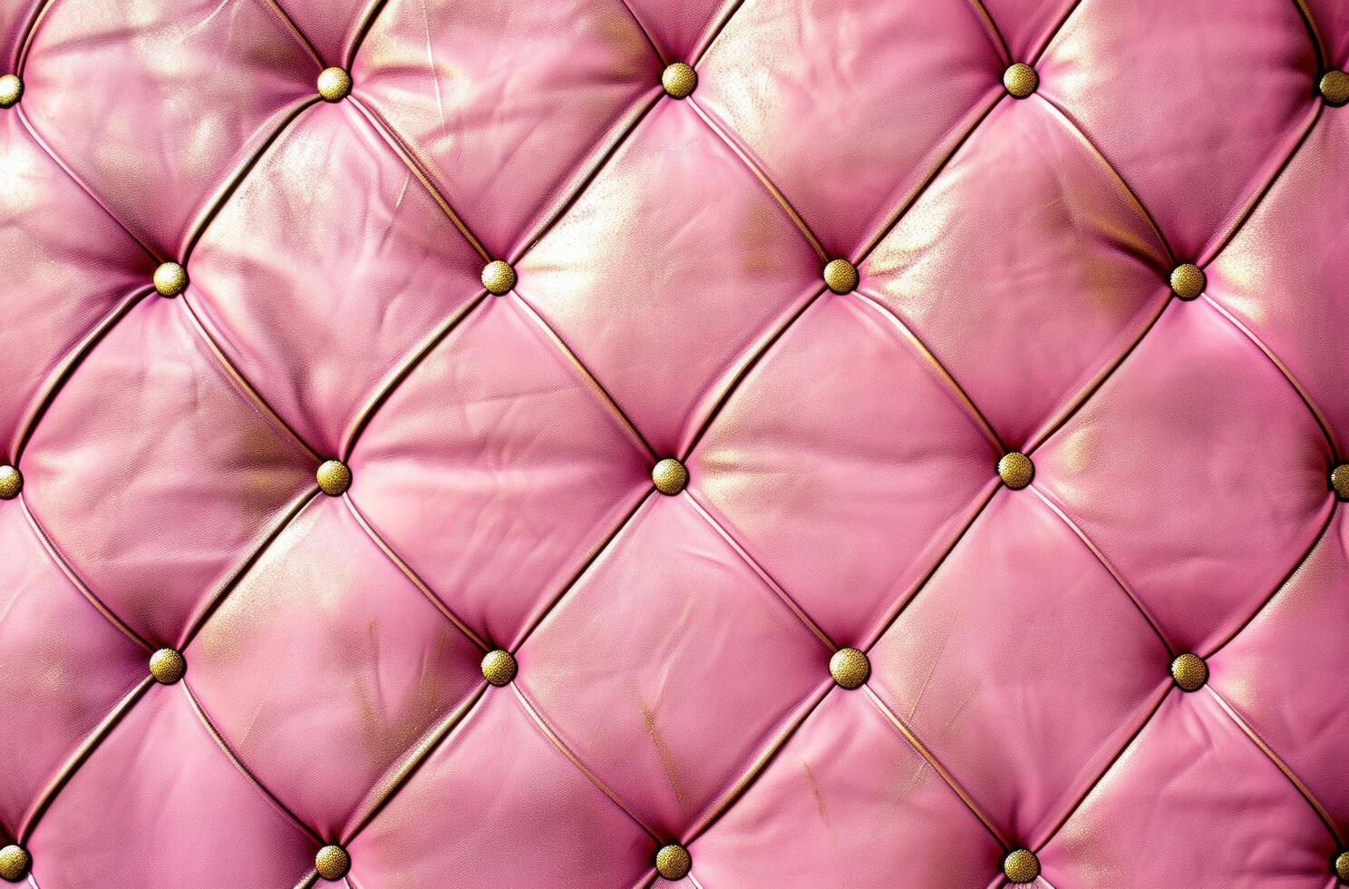 AI generated pink leather background with stitching and metal details for fashion design photo