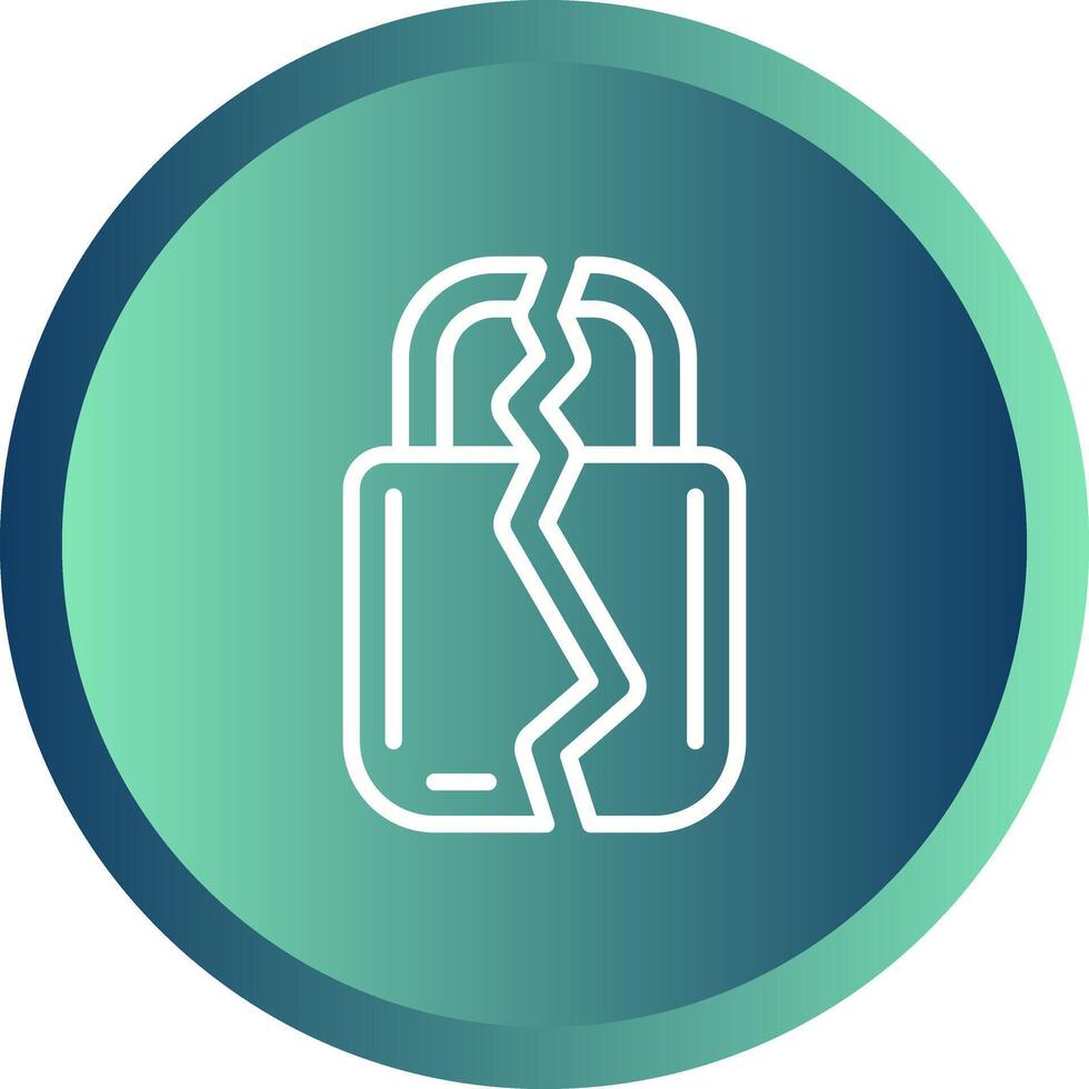 Brocken Padlock Vector Icon