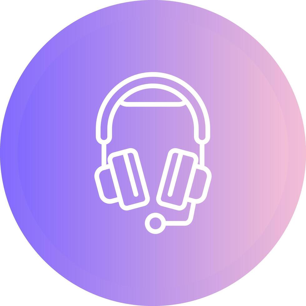 Headphones with Microphone Vector Icon